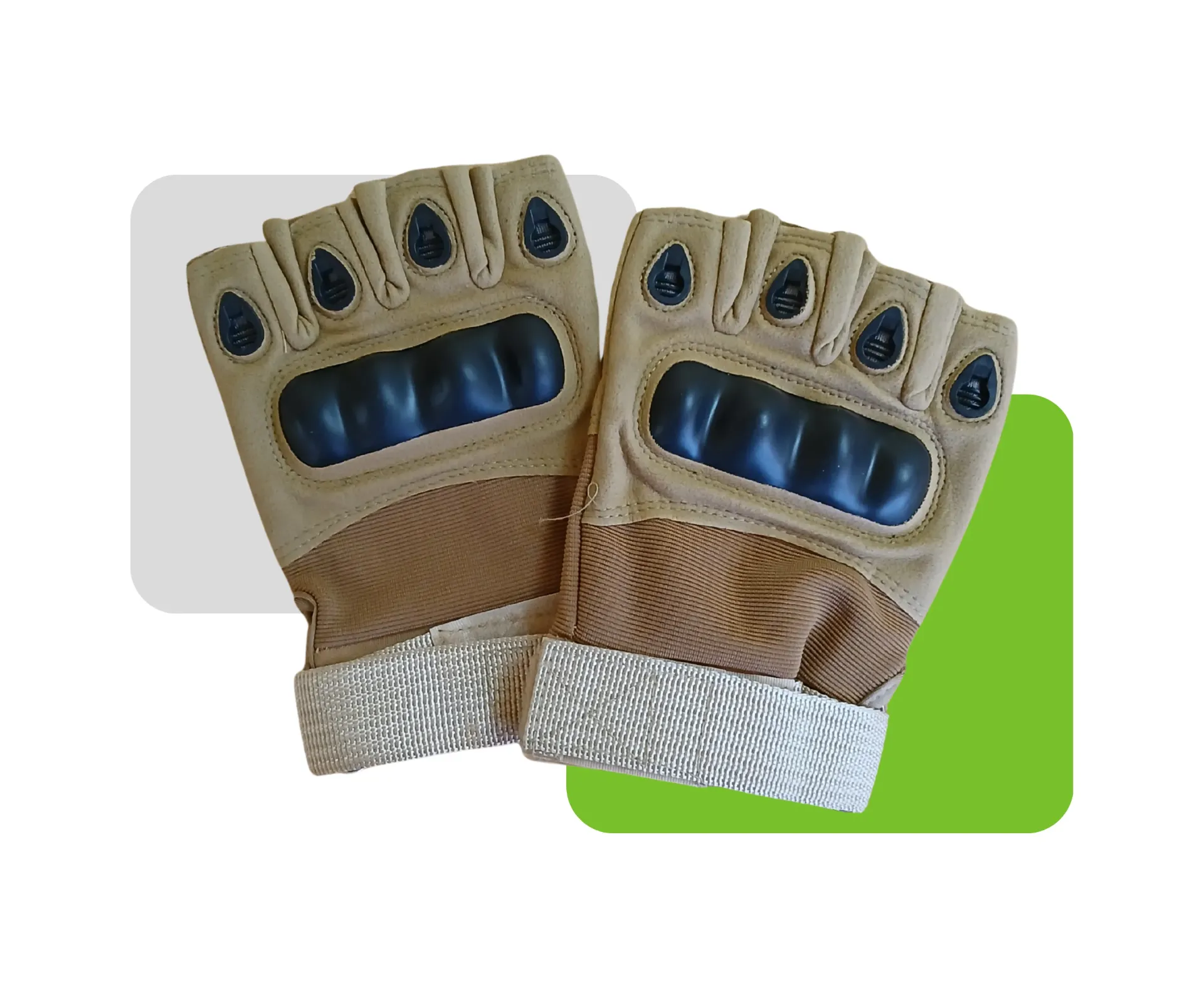 GUANTES CORTOS COLOR TIERRA MILITAR