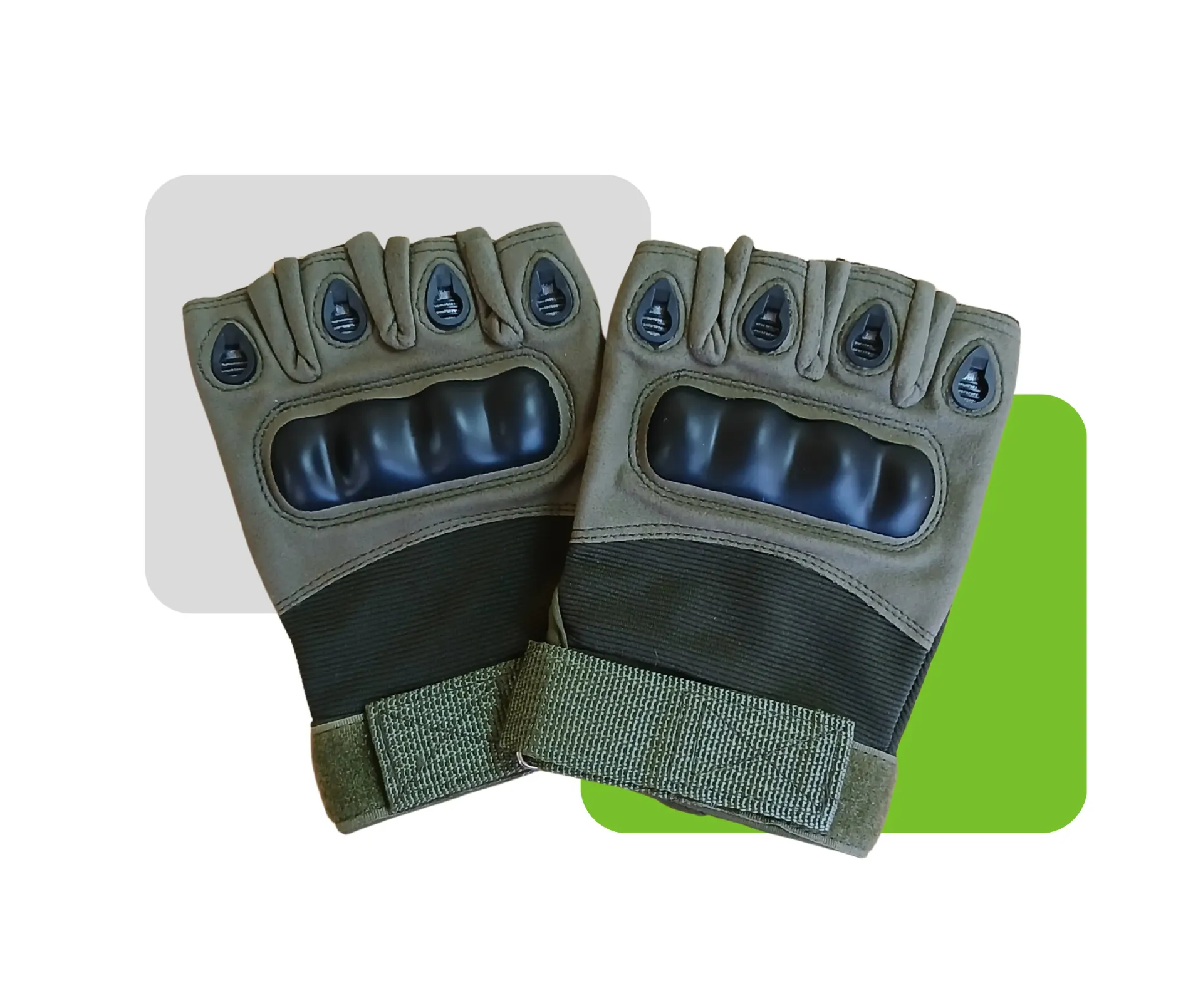 GUANTES CORTOS COLOR VERDE MILITAR